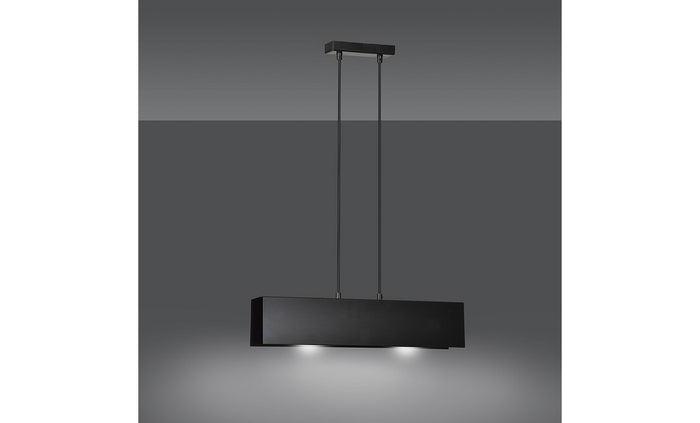 Lampada a Sospensione Gentor, Nero, Acciaio, 48x100x6 cm, EPIKASA