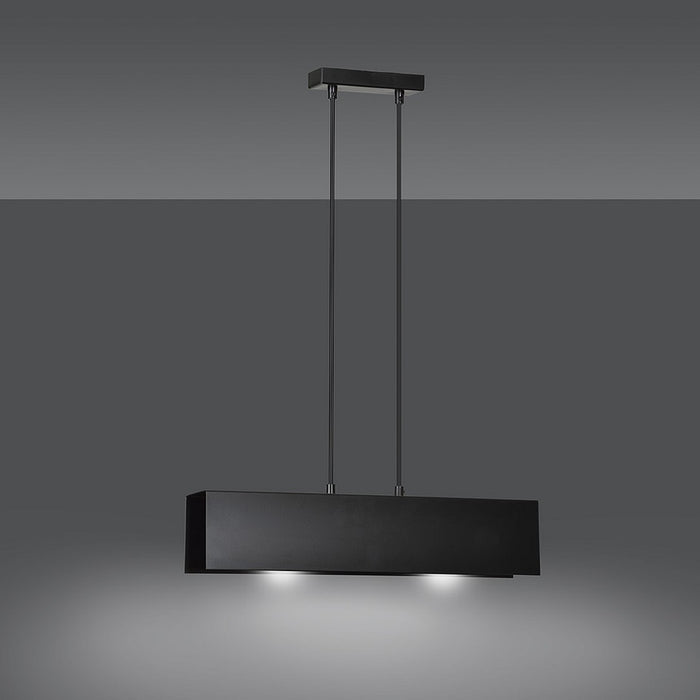 Lampada a Sospensione Gentor, Nero, Acciaio, 48x100x6 cm, EPIKASA