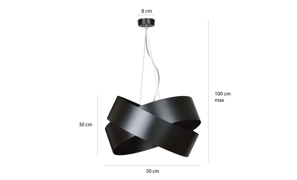 Lampada a Sospensione Vieno, Nero, Acciaio, 50x100x50 cm, EPIKASA