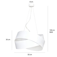 Lampada a Sospensione Vieno, Bianco, Acciaio, 50x100x50 cm, EPIKASA