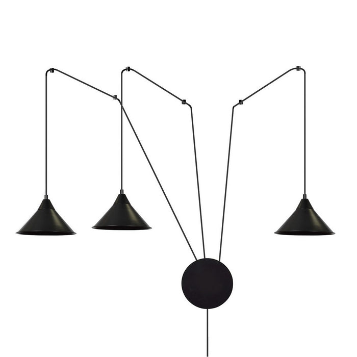 Lampada a Sospensione Abramo, Nero, Acciaio, 400x400x60 cm, EPIKASA