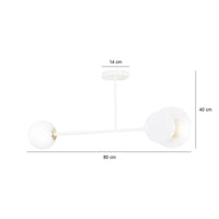 Lampada a Soffitto Minerva, Bianco, Acciaio, 80x40x15 cm, EPIKASA