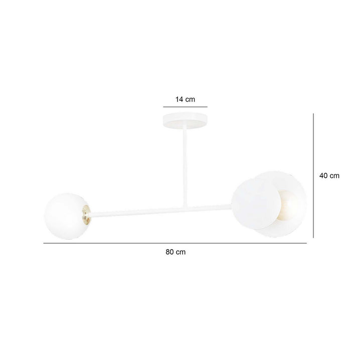 Lampada a Soffitto Minerva, Bianco, Acciaio, 80x40x15 cm, EPIKASA