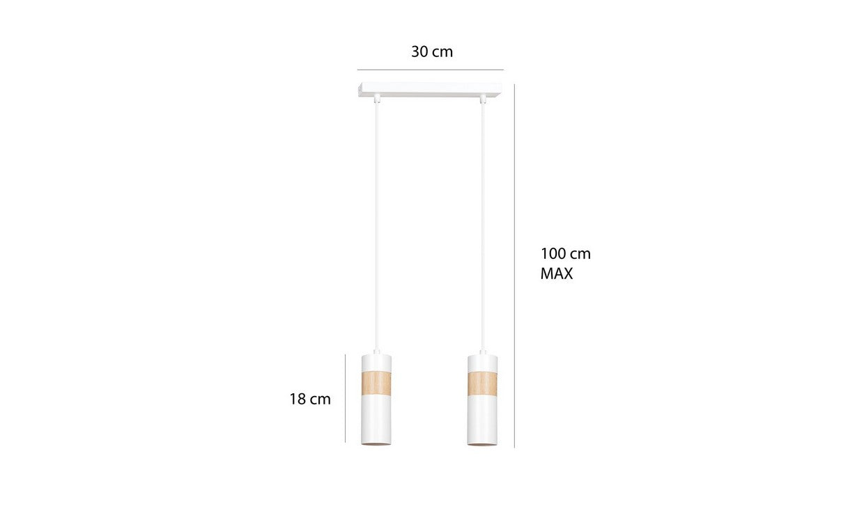 Lampada a Sospensione Akari, Bianco, Acciaio, 30x100x6 cm, EPIKASA