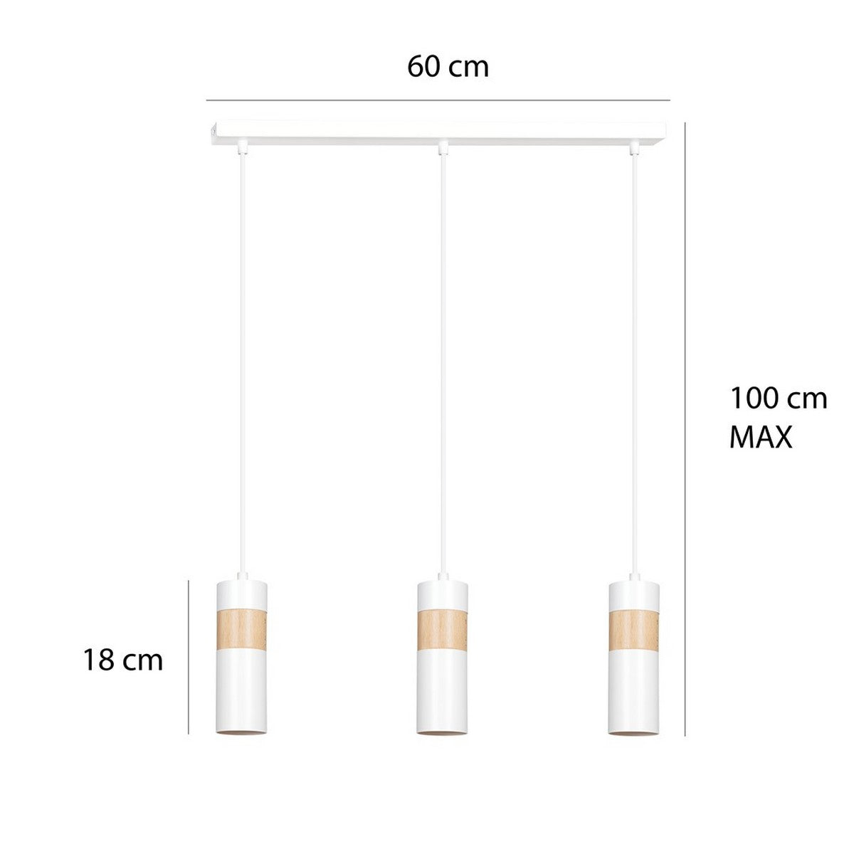 Lampada a Sospensione Akari, Bianco, Acciaio, 60x100x6 cm, EPIKASA