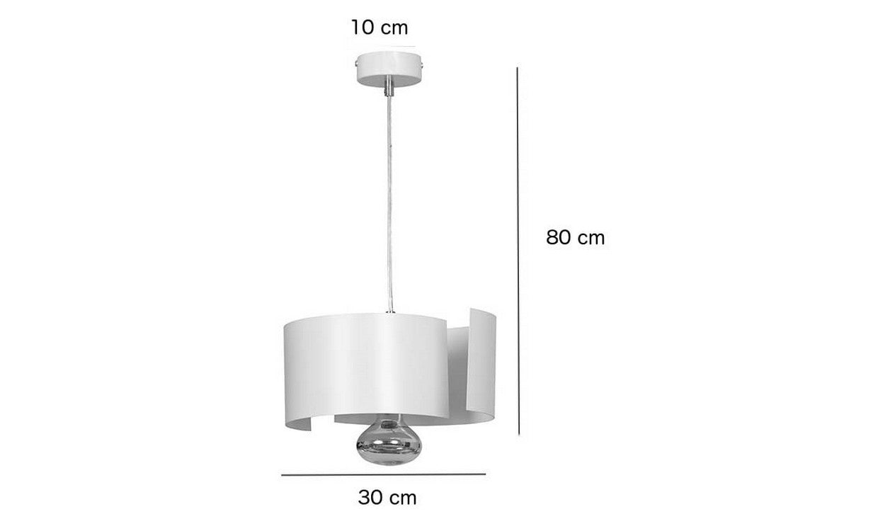 Lampada a Sospensione Vixon, Bianco, Acciaio, 30x100x30 cm, EPIKASA