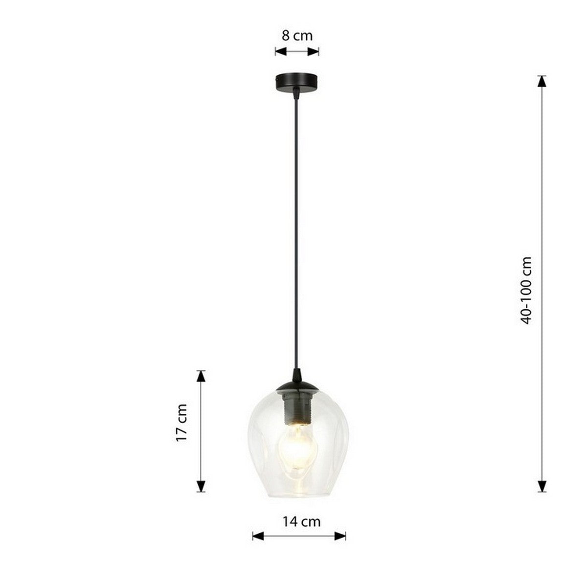 Lampada a Sospensione Istar, Nero, Acciaio, 14x100x14 cm, EPIKASA