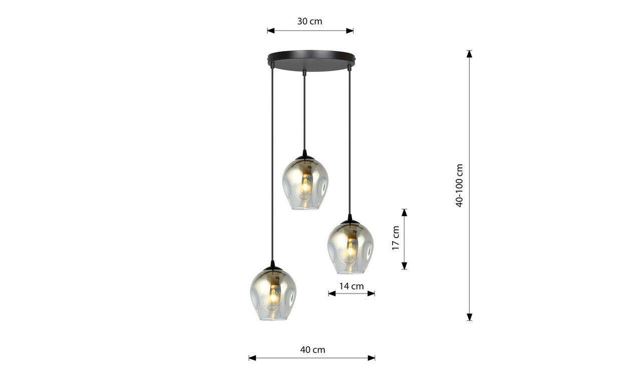 Lampada a Sospensione Istar, Grigio, Acciaio, 40x100x40 cm, EPIKASA