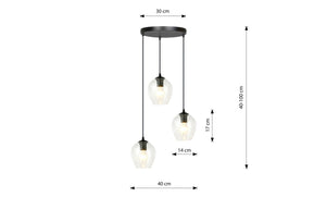 Lampada a Sospensione Istar, Nero, Acciaio, 40x100x40 cm, EPIKASA