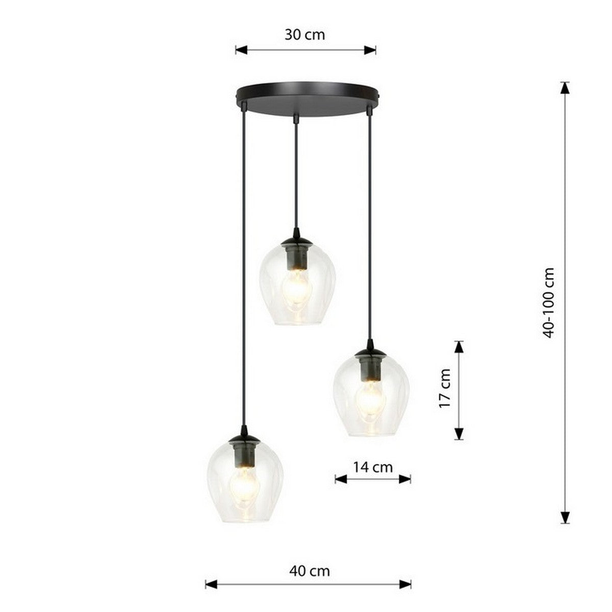 Lampada a Sospensione Istar, Nero, Acciaio, 40x100x40 cm, EPIKASA