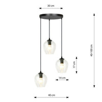 Lampada a Sospensione Istar, Nero, Acciaio, 40x100x40 cm, EPIKASA