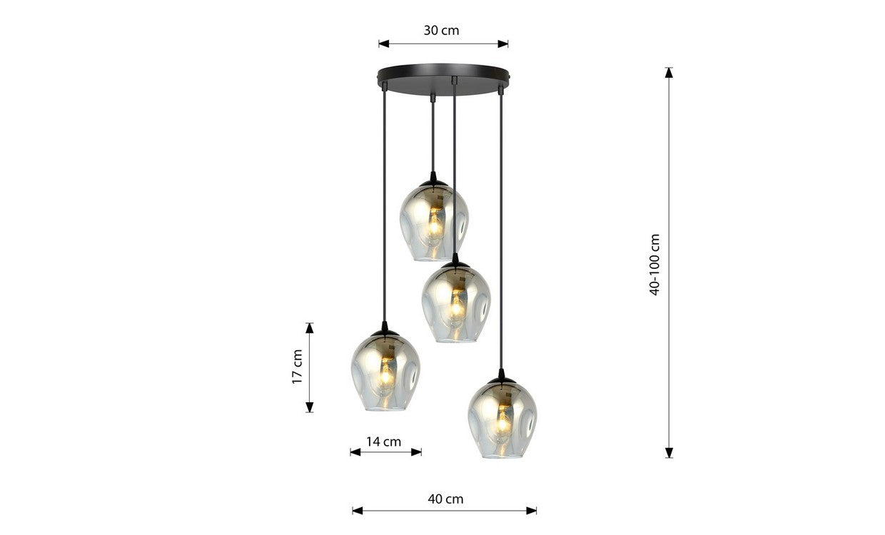 Lampada a Sospensione Istar, Grigio, Acciaio, 40x100x40 cm, EPIKASA