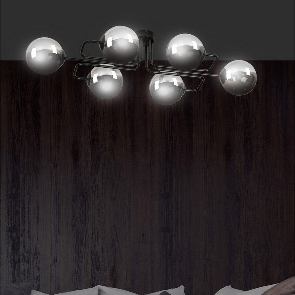 Lampada a Soffitto Brendi, Grigio, Acciaio, 93x32x50 cm, EPIKASA