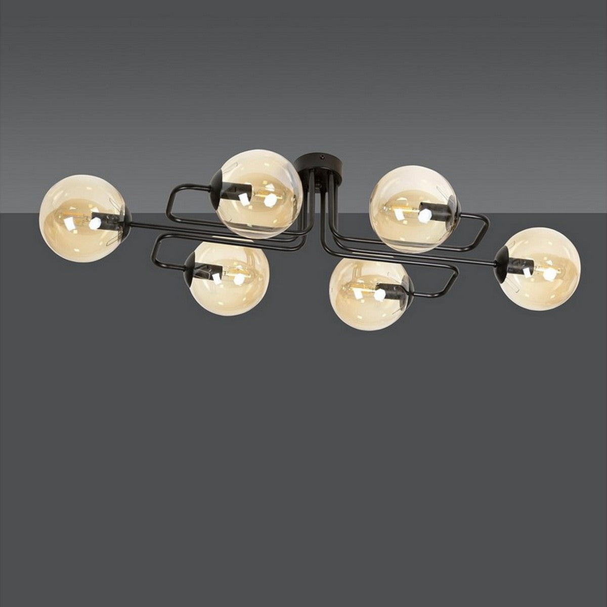 Lampada a Soffitto Brendi, Ambra, Acciaio, 93x32x50 cm, EPIKASA