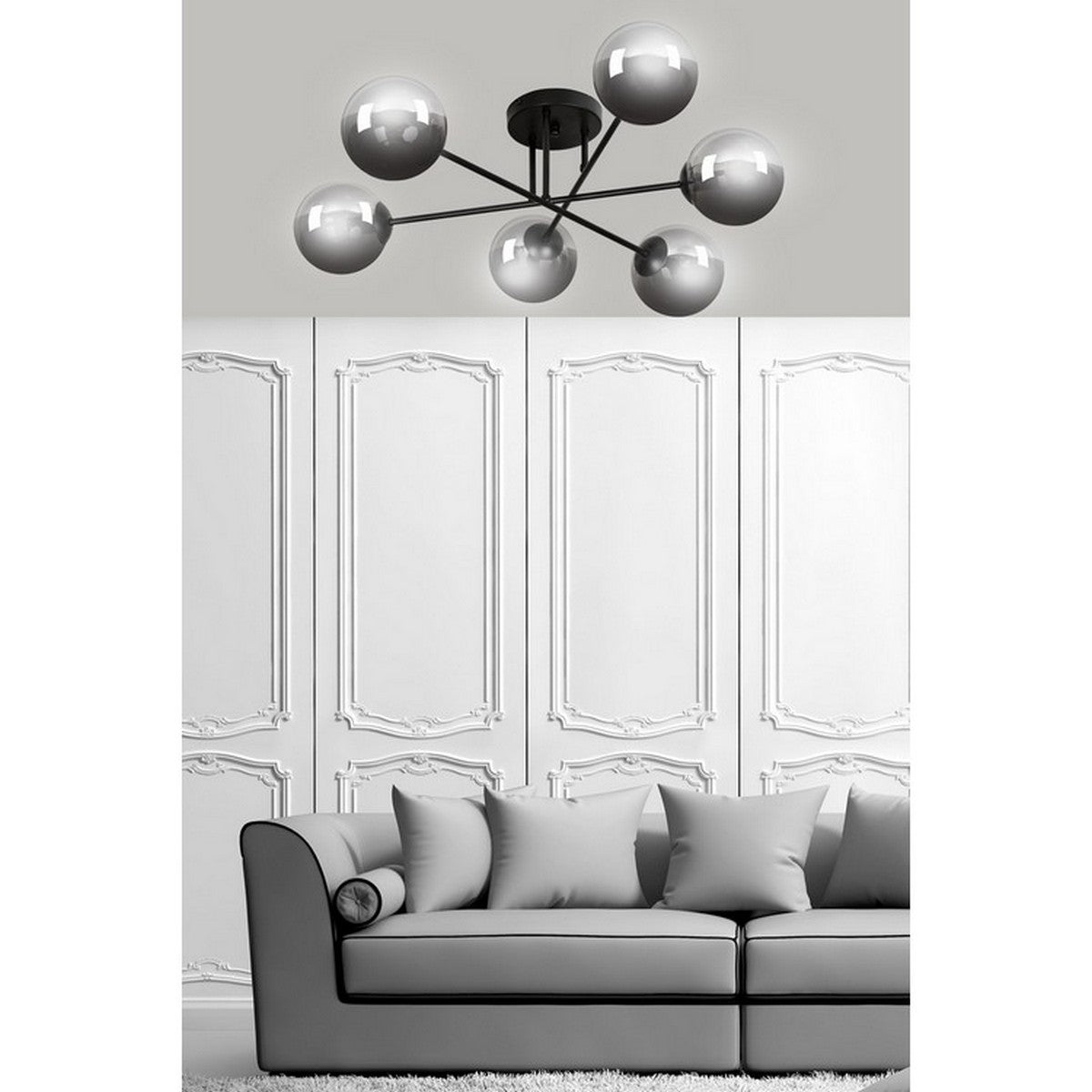 Lampada a Soffitto Brendi, Grigio, Acciaio, 93x26x50 cm, EPIKASA