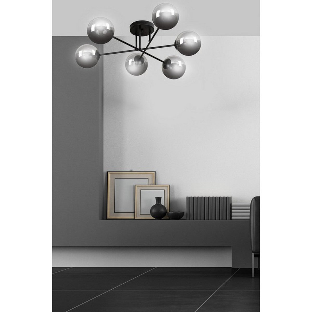 Lampada a Soffitto Brendi, Grigio, Acciaio, 93x26x50 cm, EPIKASA