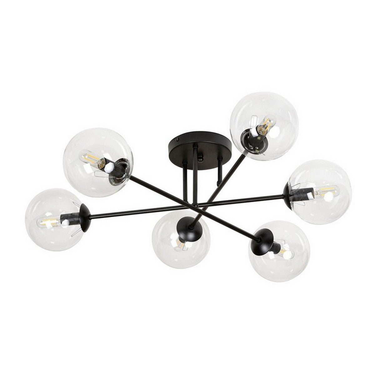 Lampada a Soffitto Brendi, Nero, Acciaio, 75x26x75 cm, EPIKASA