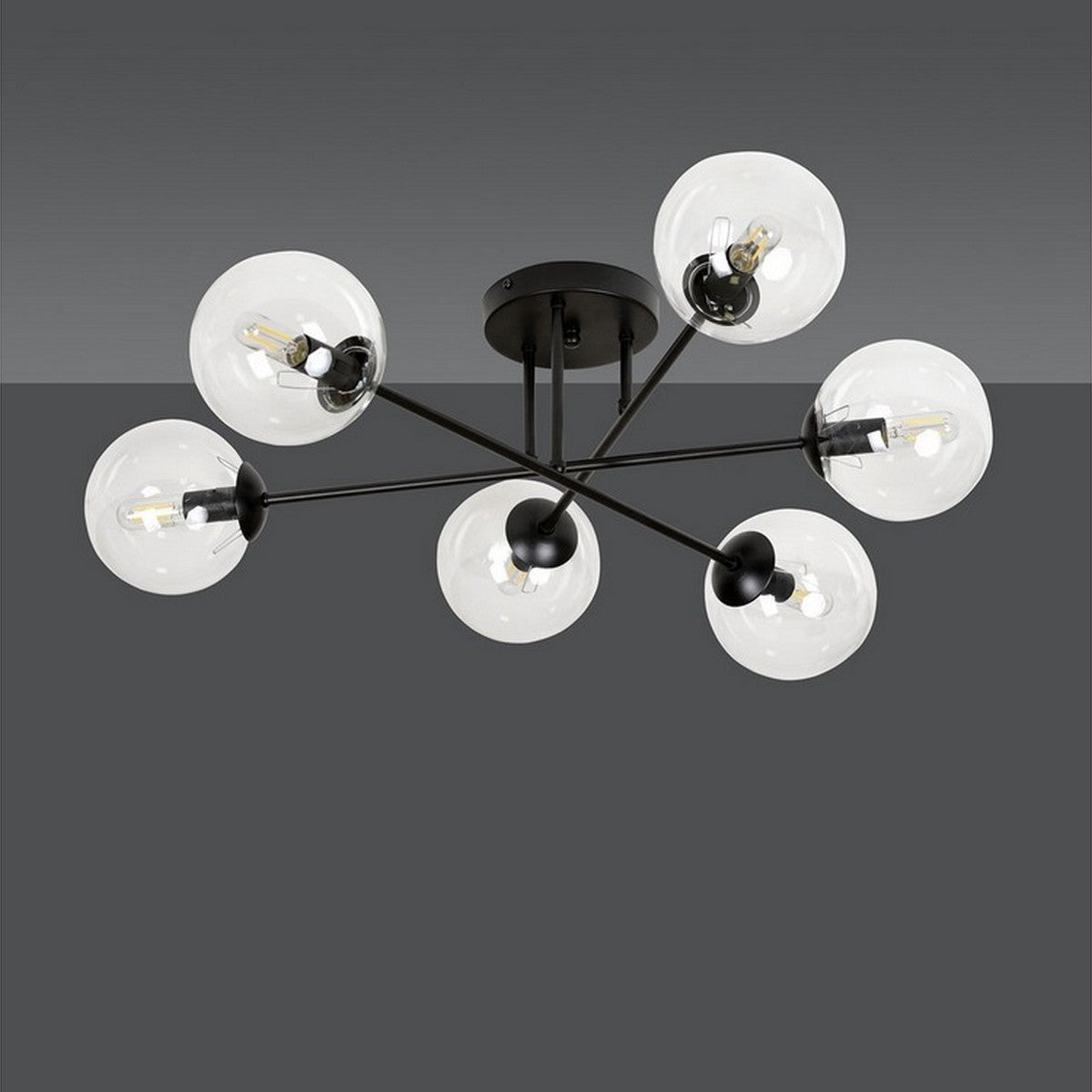 Lampada a Soffitto Brendi, Nero, Acciaio, 75x26x75 cm, EPIKASA