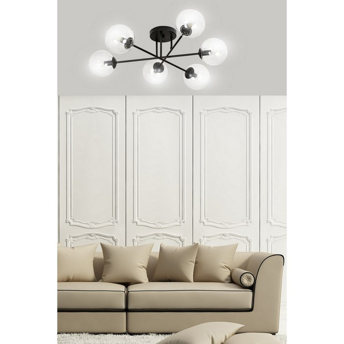 Lampada a Soffitto Brendi, Nero, Acciaio, 75x26x75 cm, EPIKASA