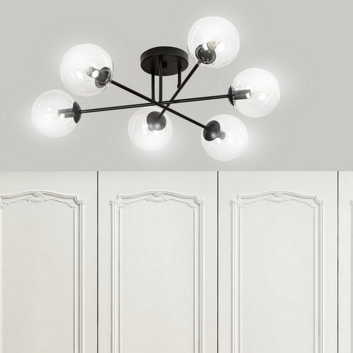 Lampada a Soffitto Brendi, Nero, Acciaio, 75x26x75 cm, EPIKASA