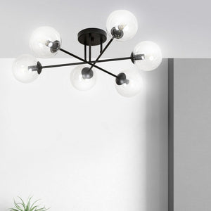 Lampada a Soffitto Brendi, Nero, Acciaio, 75x26x75 cm, EPIKASA