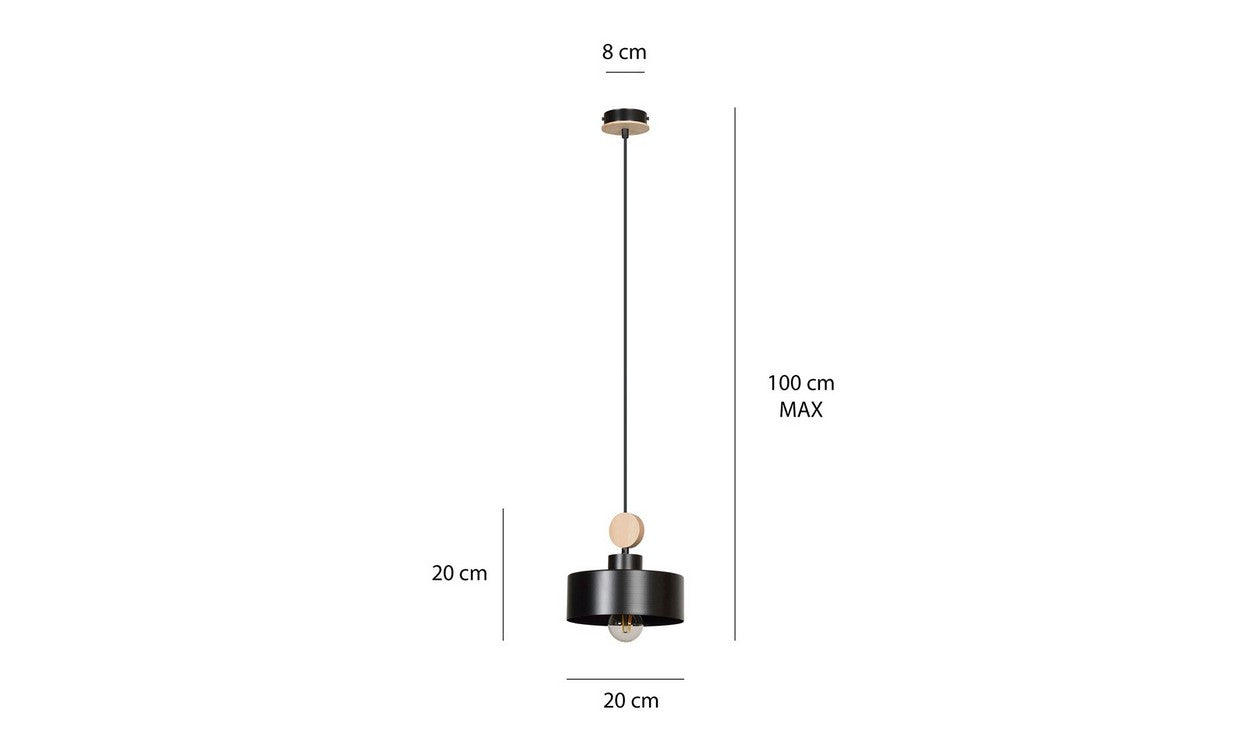 Lampada a Sospensione Tuniso, Nero, Acciaio, 20x100x20 cm, EPIKASA