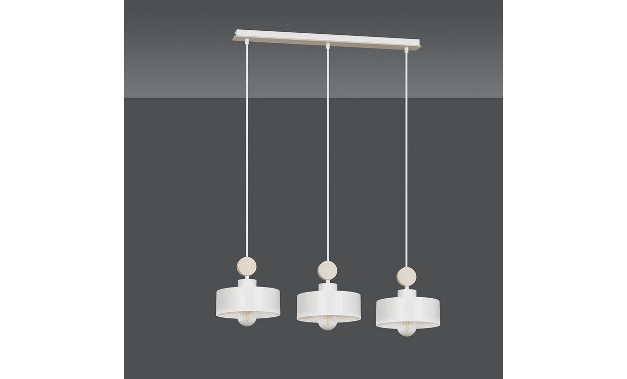 Lampada a Sospensione Tuniso, Bianco, Acciaio, 76x100x20 cm, EPIKASA