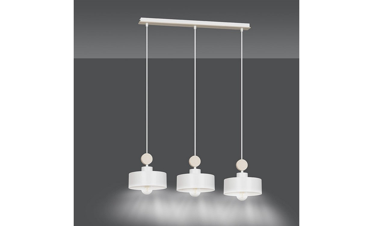 Lampada a Sospensione Tuniso, Bianco, Acciaio, 76x100x20 cm, EPIKASA