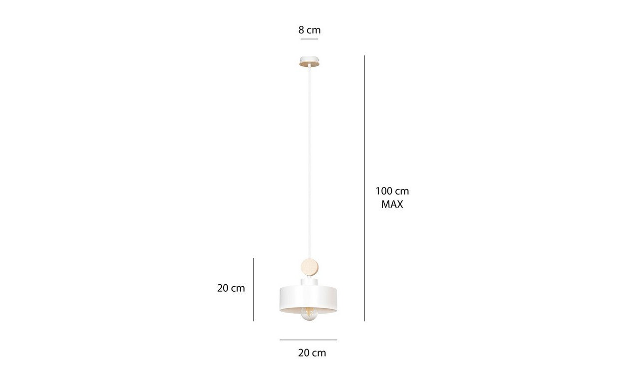 Lampada a Sospensione Tuniso, Bianco, Acciaio, 20x100x20 cm, EPIKASA