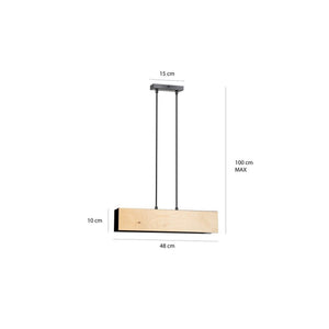 Lampada a Sospensione Carlo, Nero, Acciaio, 48x100x6 cm, EPIKASA