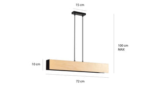 Lampada a Sospensione Carlo, Nero, Acciaio, 72x100x6 cm, EPIKASA