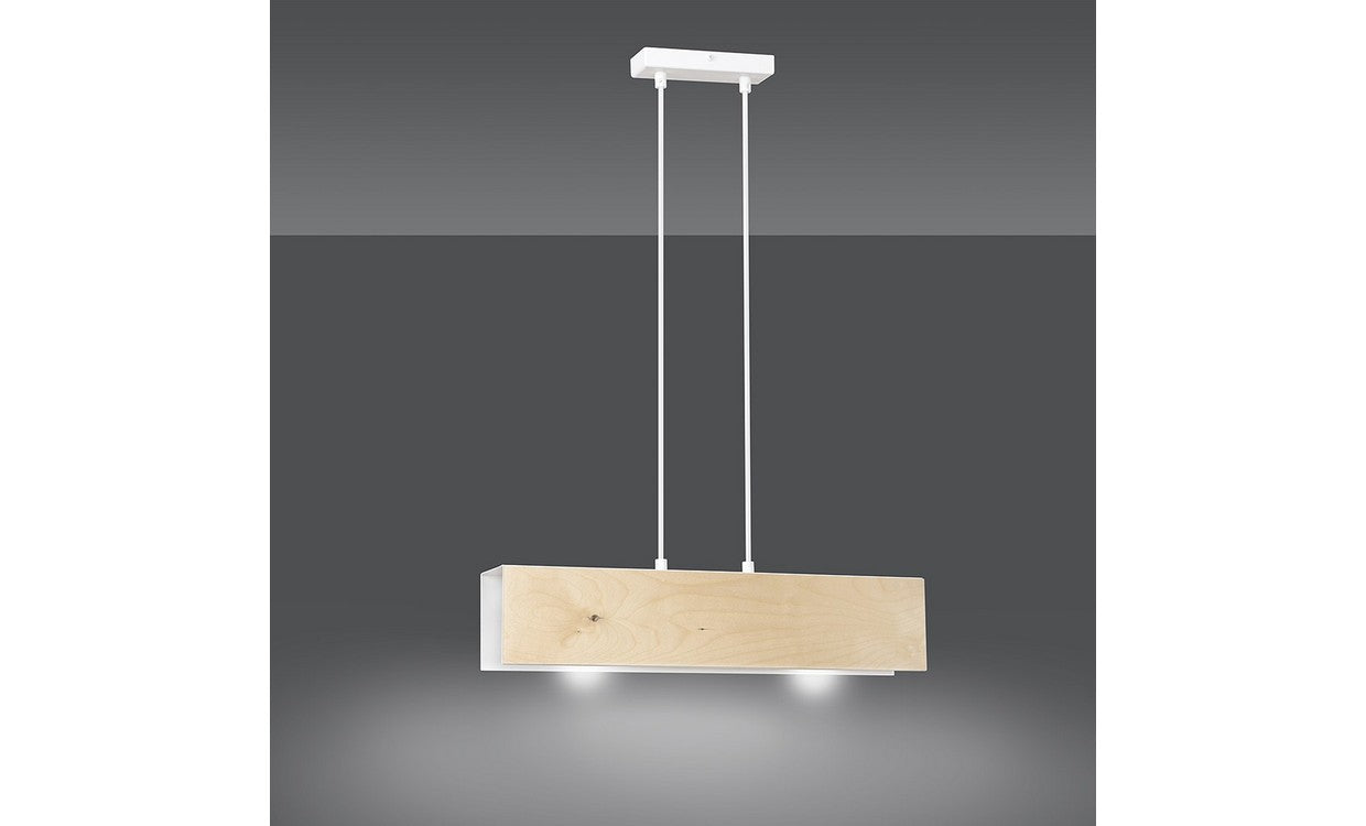 Lampada a Sospensione Carlo, Bianco, Acciaio, 48x100x6 cm, EPIKASA