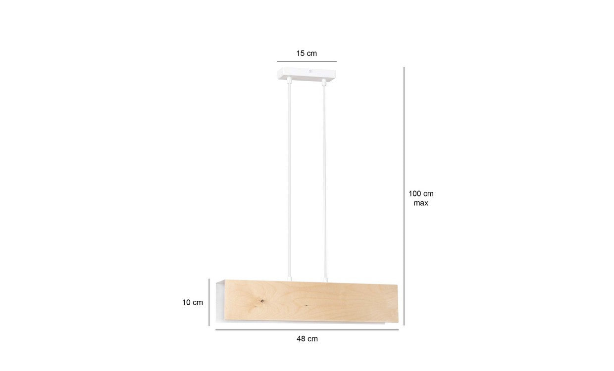 Lampada a Sospensione Carlo, Bianco, Acciaio, 48x100x6 cm, EPIKASA