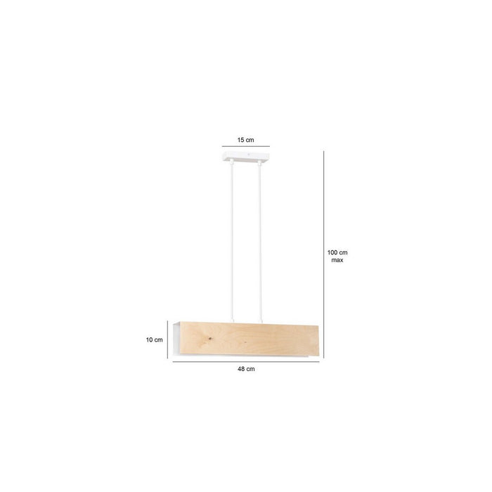 Lampada a Sospensione Carlo, Bianco, Acciaio, 48x100x6 cm, EPIKASA