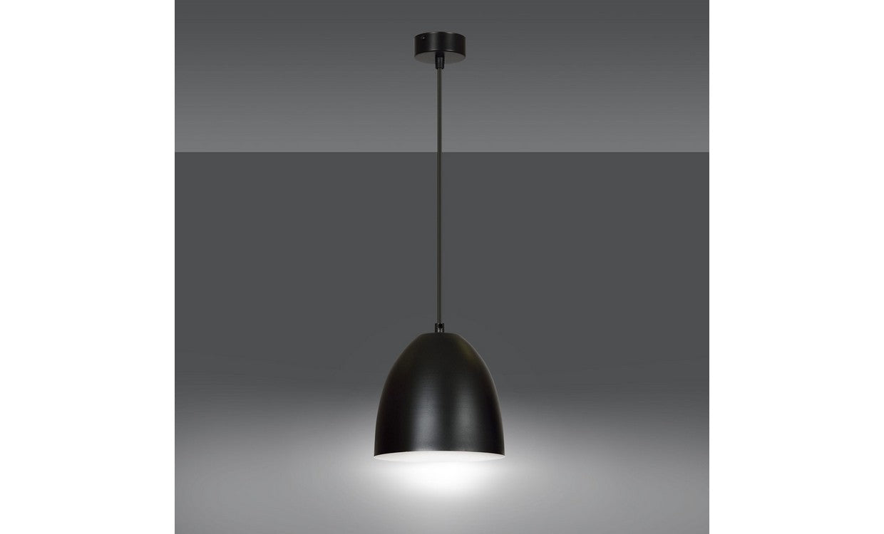 Lampada a Sospensione Lenox, Nero, Acciaio, 20x80x18 cm, EPIKASA