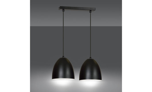 Lampada a Sospensione Lenox, Nero, Acciaio, 45x80x18 cm, EPIKASA