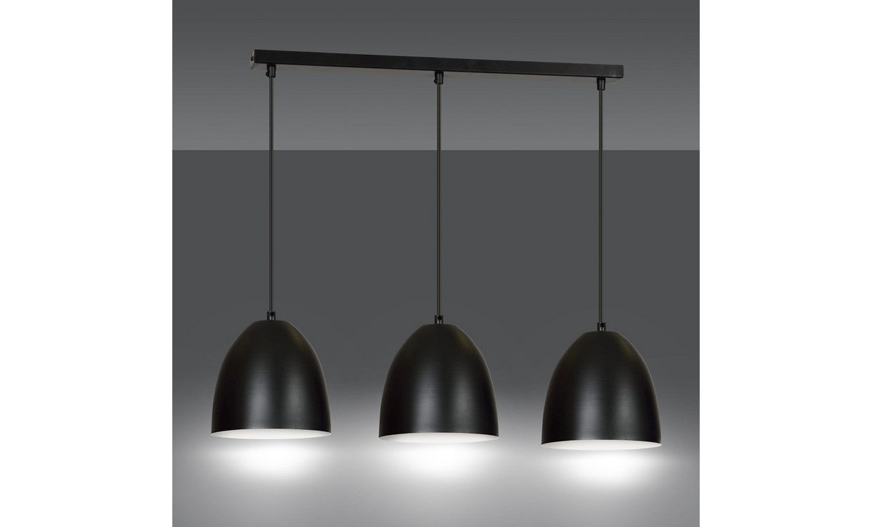 Lampada a Sospensione Lenox, Nero, Acciaio, 70x80x18 cm, EPIKASA