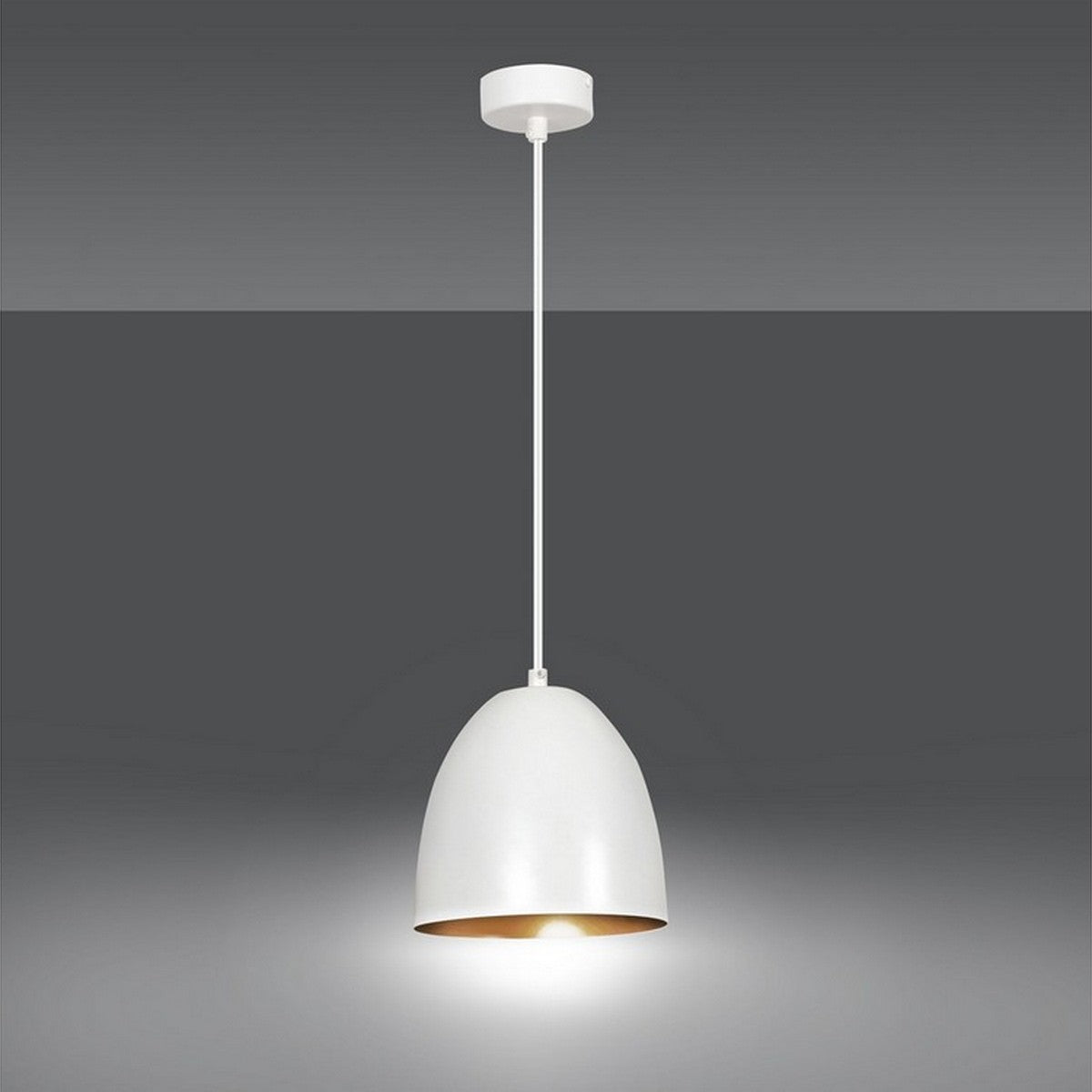 Lampada a Sospensione Lenox, Bianco, Acciaio, 20x80x18 cm, EPIKASA