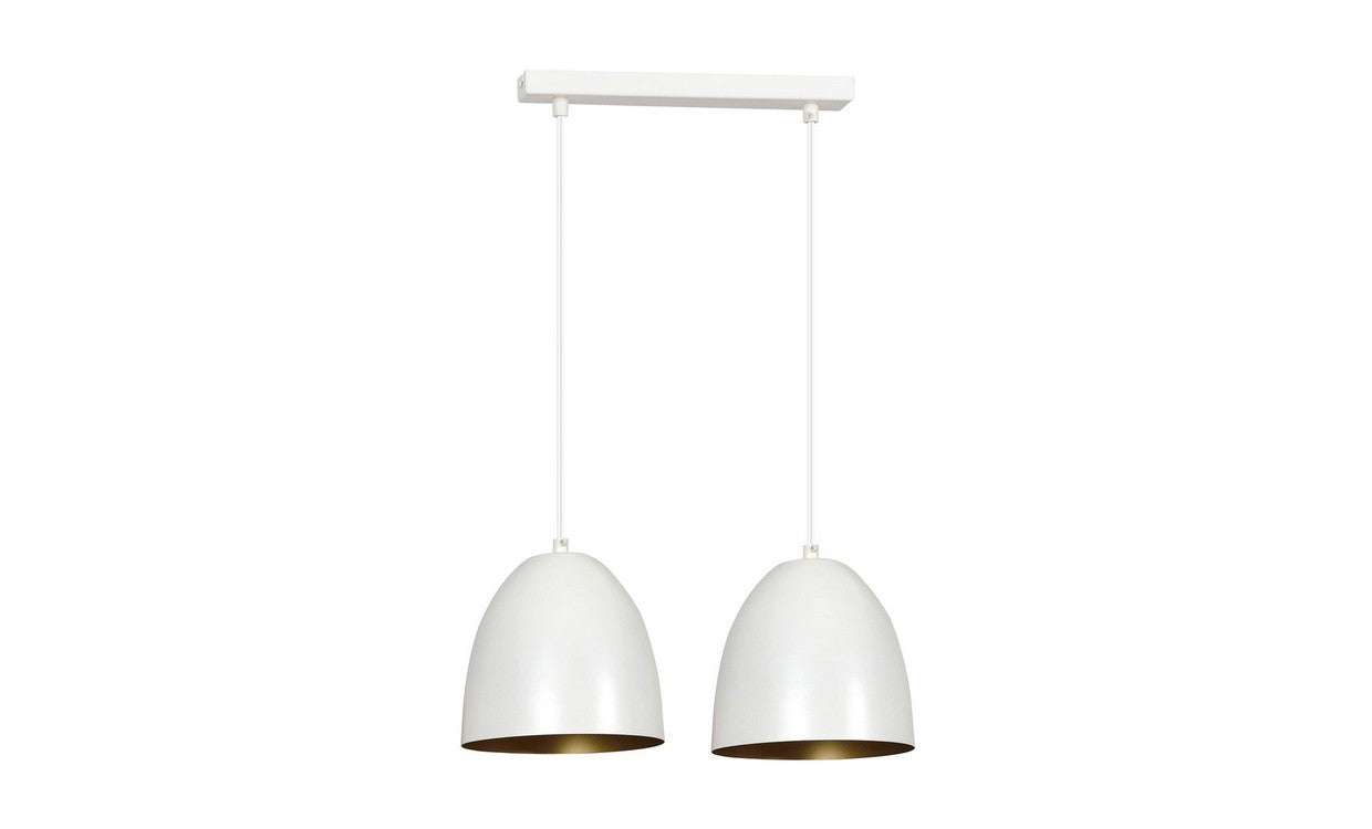 Lampada a Sospensione Lenox, Bianco, Acciaio, 45x80x18 cm, EPIKASA