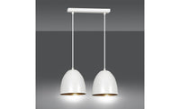 Lampada a Sospensione Lenox, Bianco, Acciaio, 45x80x18 cm, EPIKASA