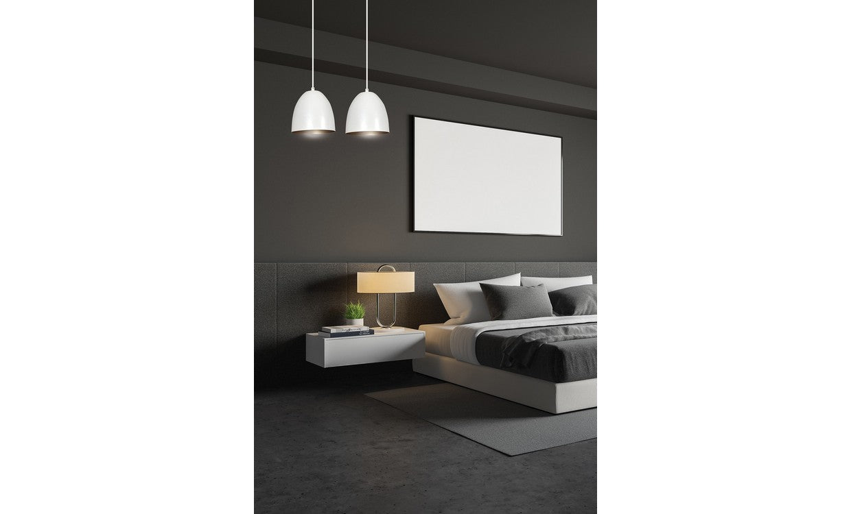 Lampada a Sospensione Lenox, Bianco, Acciaio, 45x80x18 cm, EPIKASA