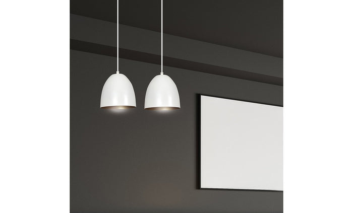 Lampada a Sospensione Lenox, Bianco, Acciaio, 45x80x18 cm, EPIKASA