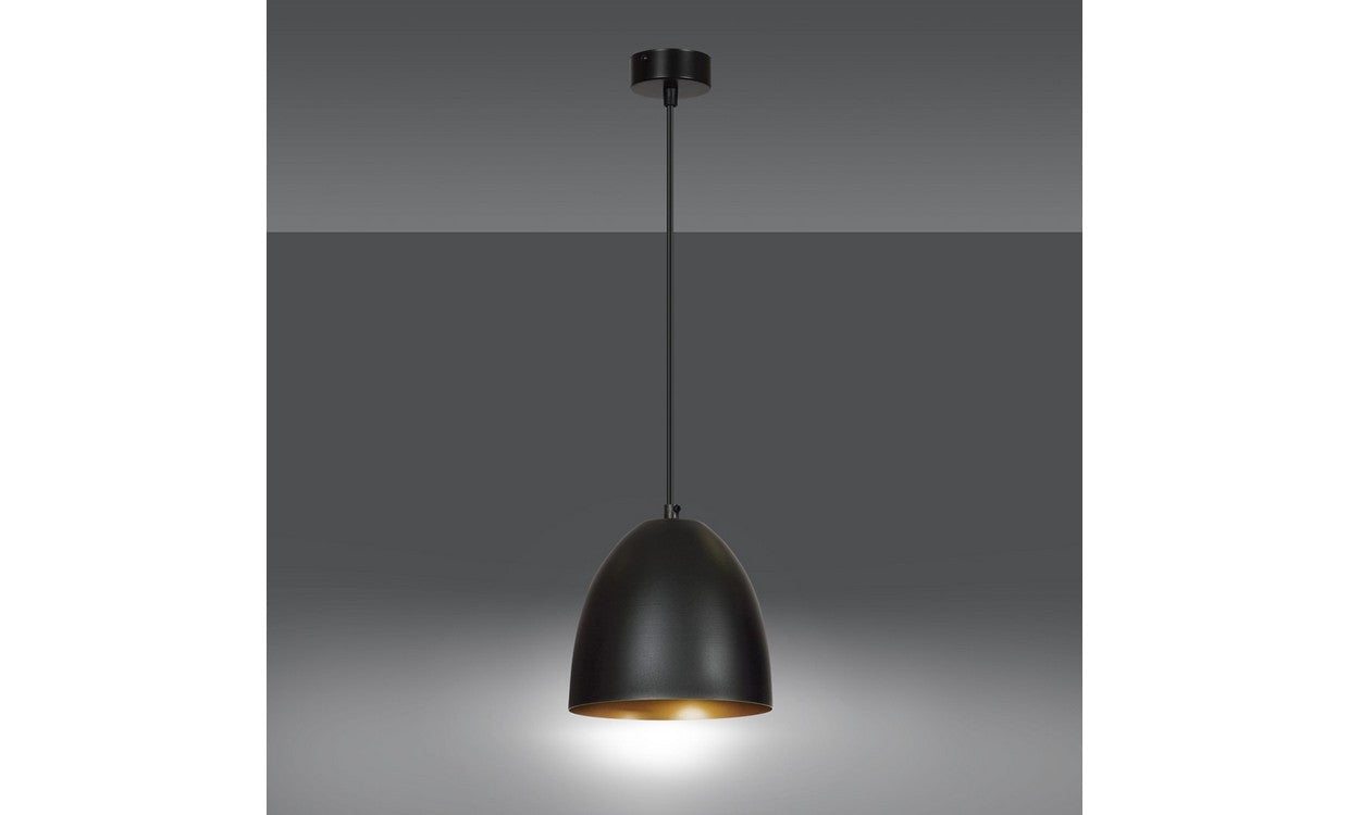 Lampada a Sospensione Lenox, Nero, Acciaio, 20x80x18 cm, EPIKASA