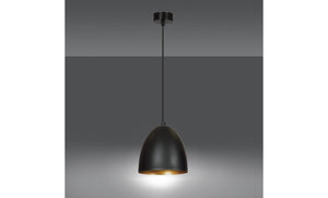 Lampada a Sospensione Lenox, Nero, Acciaio, 20x80x18 cm, EPIKASA