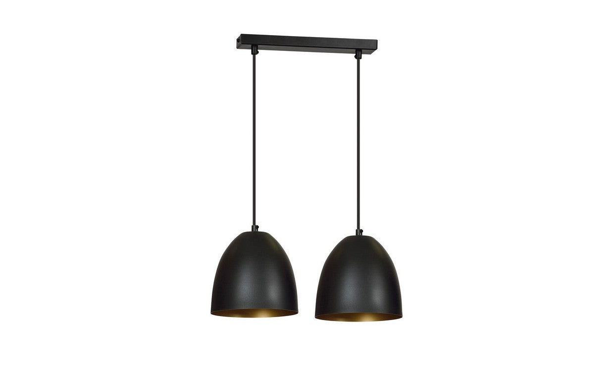 Lampada a Sospensione Lenox, Nero, Acciaio, 45x80x18 cm, EPIKASA