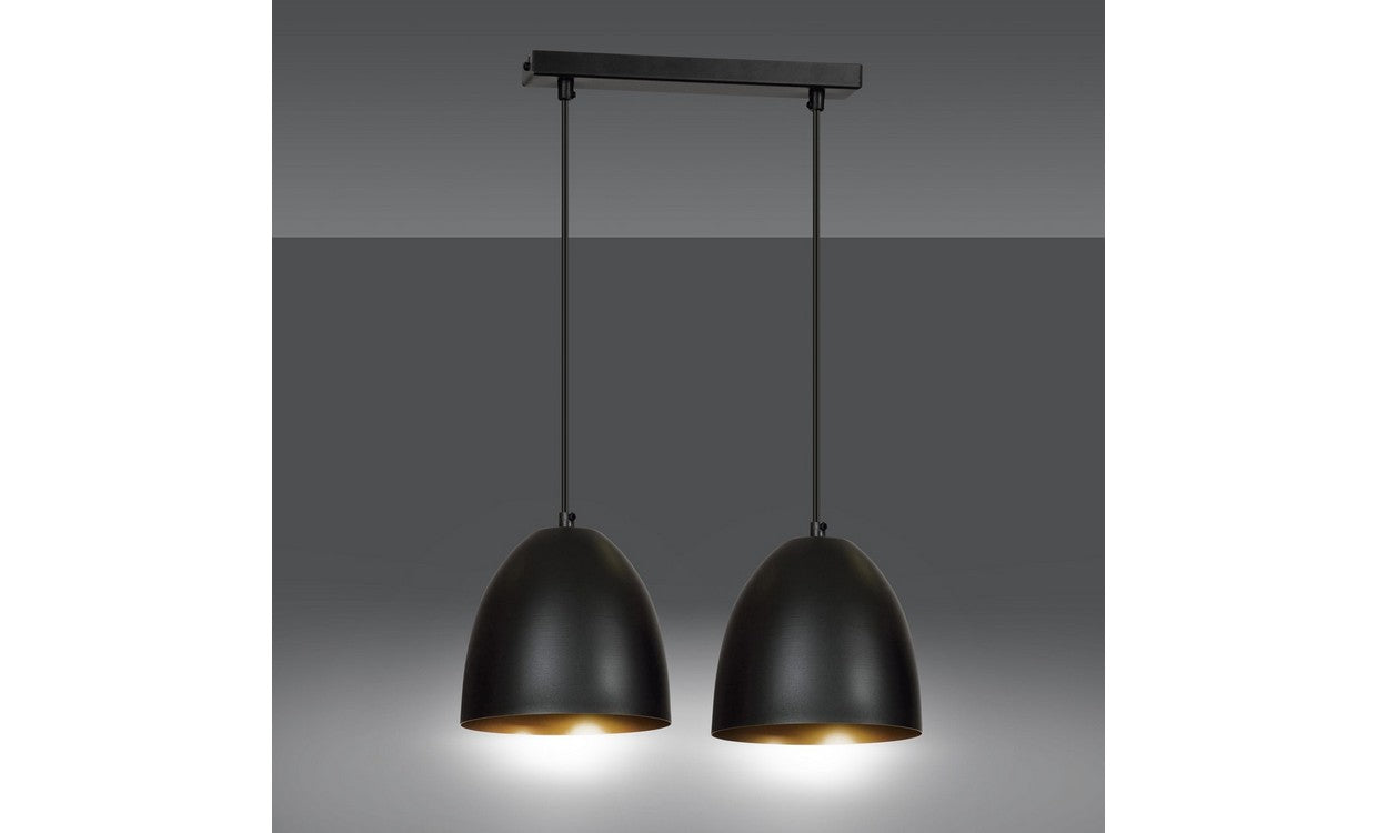 Lampada a Sospensione Lenox, Nero, Acciaio, 45x80x18 cm, EPIKASA