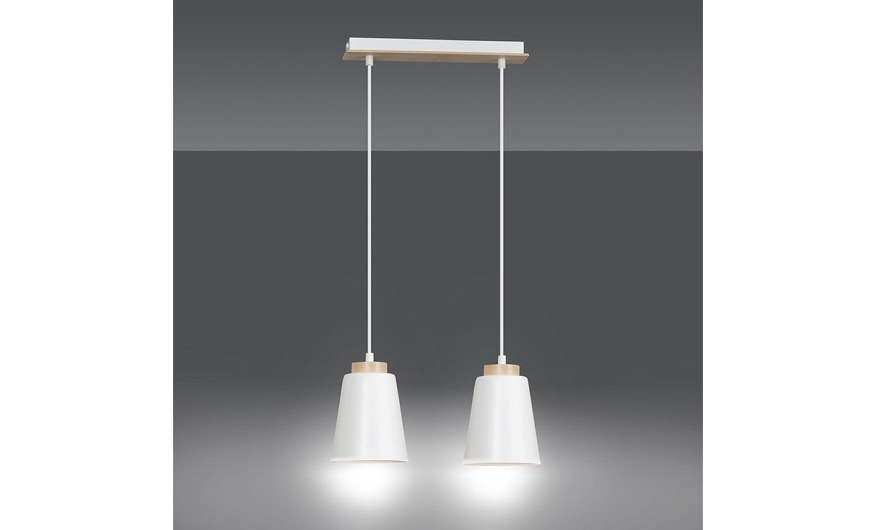 Lampada a Sospensione Bolero, Bianco, Acciaio, 40x100x14 cm, EPIKASA