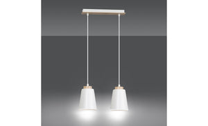 Lampada a Sospensione Bolero, Bianco, Acciaio, 40x100x14 cm, EPIKASA