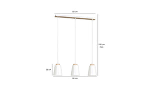 Lampada a Sospensione Bolero, Bianco, Acciaio, 66x100x14 cm, EPIKASA