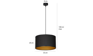 Lampada a Sospensione Roto, Nero, Acciaio, 35x100x35 cm, EPIKASA